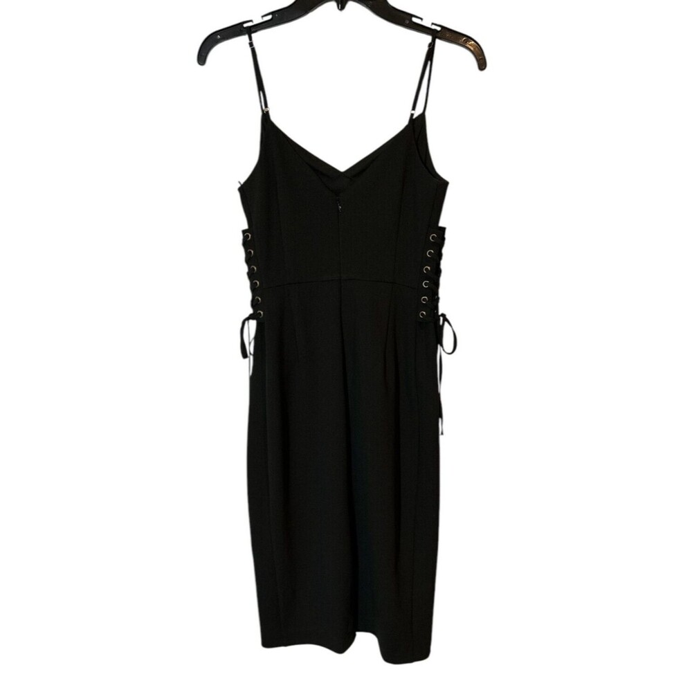 1.state Women's Spaghetti Strap Dress Black‎ Tie Sides Midi Size 2